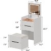 PAKASEPT 3 in 1 Vanity Desk with Plip Top LED Mirror, Make Up Vanity Set with Glass Desktop, 3 Drawers, Cushioned Tool - 2 of 4