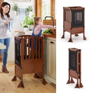 Guidecraft Contemporary Kitchen Helper Step Stool: Adjustable, Folding Montessori Toddler Tower - Safety Learning Furniture - 1 of 4