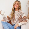 Women's Diamond Stitched Drop Sleeve Sweater - Cupshe - 4 of 4
