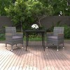 vidaXL 3 Piece Patio Dining Set with Cushions Poly Rattan and Glass - 2 of 4