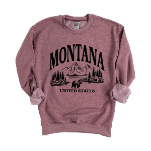 Simply Sage Market Women's Graphic Sweatshirt  Montana Forest Scene - 1 of 4