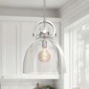 DORESshop 12 in. 1-Light Modern Brushed Nickel Geometric Pendant Light with Clear Glass Shade for Kitchen, Dining, or Foyer Spaces - 3 of 4
