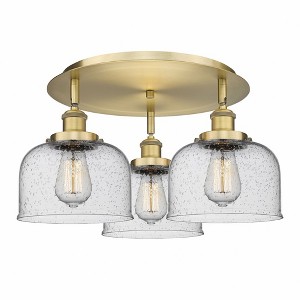 Bell - 3 Light Flush Mount In Art Deco Style-9.25 Inches Tall and 19.75 Inches Wide - 1 of 1