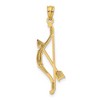 Black Bow Jewelry 14k Yellow Gold Bow and Arrow Pendant, 11 x 36mm - 3 of 4