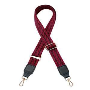 Wrapables Wide Adjustable Crossbody Handbag Strap, Women's Replacement Bag Strap for Purses, Red w/ Leather Ends - 1 of 4