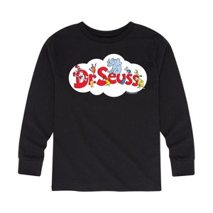 Boys' - Dr. Seuss - Cat and the Hat and Friends Cloud Logo Long Sleeve Graphic T-Shirt - 1 of 4