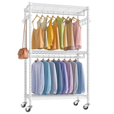 VIPEK R2 Plus 3 Tiers Portable Closets Heavy Duty Rolling Garment Rack Adjustable Clothes Rack