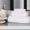 Zero Twist Cotton Floral Jacquard 3 Piece Bathroom Towel Set by Blue Nile Mills - 2 of 4