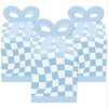 Big Dot of Happiness Blue Checkered Party - Square Favor Gift Boxes - Bow Boxes - Set of 12 - 2 of 4