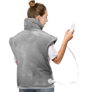Swtroom 24" x33 "Heating Pad for Back Neck and Shoulders Heating Vest , 6 Heating Modes for Relaxing Gery - 1 of 4