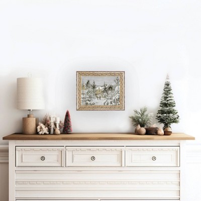 Petal Lane 10"x8" Snowy Stroll Fancy Gold Framed Art