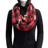 Wrapables Lightweight Winter Holiday Christmas Scarf, Reindeer Plaid Red - 4 of 4