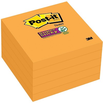 Post-it Super Sticky Notes 3" x 3" Neon Orange 90 Sheets/Pad 258341