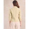 Allegra K Women's 3/4 Sleeve Zipper Pockets Collarless Blazer - 3 of 4