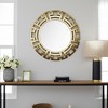 Modern Decorative Wall Mirror with Geometric Frame, Metal & Glass, Contemporary Accent for Home, Office, Bedroom, Living Room, Wall Decor - 24" Gold - 2 of 4
