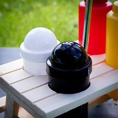 Mini Picnic Table Condiment Set with Umbrella, Pinewood and Plastic