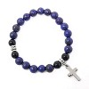 West Coast Jewelry Women's Cross Charm Agate Stone Bead Stretch Bracelet - 4 of 4