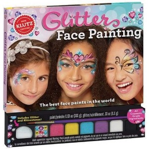 Klutz Glitter Face Painting Creative Kit, Includes Paints, Gems & Glitter, Ages 6 and Up - 1 of 4