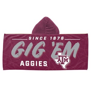 22"x51" NCAA Texas A&M Aggies Hooded Youth Beach Towel - 1 of 3