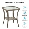 3 Piece Outdoor Patio Set - Wicker Rocking Bistro Set with 2 Swivel Chairs, Tempered Glass Top Table, Rattan Outdoor Furniture, for Porch Backyard - 3 of 4