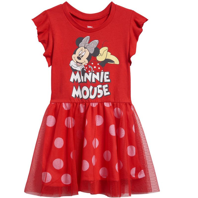 Disney Minnie Mouse Mickey Mouse Rainbow Tulle Dress Toddler to Big Kid, 1 of 5