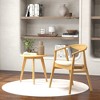 Tangkula Leisure Bamboo Armchair Modern Accent Chair w/ Curved Back & Bamboo Structure - 2 of 4