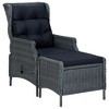 vidaXL Garden Chair Dark Grey Round PE Rattan Large Garden Chair Other - 2 of 4