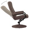 vidaXL Faux Suede Leather Swivel Recliner and Ottoman Set - Adjustable Backrest, Easy-to-Clean Brown Leatherette Upholstered Armchair - 2 of 4