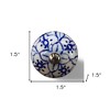 HomeRoots Set of Eight Blue And White Ceramic And Metal Drawer Pull Knobs - 3 of 4