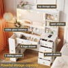 Makeup Vanity Desk with Mirror, Lights & Glass Top - 3 of 4