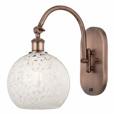 White Mouchette - 1 Light Arm Swivels Side to Side Wall Sconce In Modern Style-13.5 Inches Tall and 8 Inches Wide