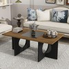 NicBex Contemporary Rectangular Coffee Table with Clear Tempered Glass Top,Wooden Tea Table,Center Table for Livng Room - 2 of 4