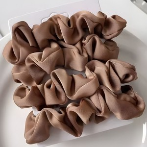 Kitcheniva Silky Satin Scrunchies 4 Pcs, Light Brown - 1 of 3