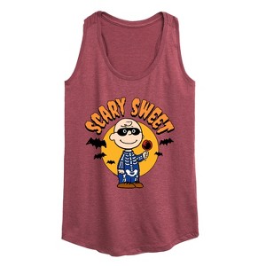 Women's - Peanuts - Scary Sweet Graphic Racerback Tank - 1 of 4