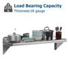 Stainless Steel Wall Mounted Shelf, Heavy Duty Metal Floating Shelves for Kitchen, Garage, Laundry, Utility Room, Flat Surface - 4 of 4