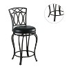 Simple Relax Faux Leather and Metal Counter Height Stool in Black - 4 of 4