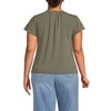 Lands' End Women's Lightweight Jersey Crew Neck Ruffle Sleeve Flowy Top - 2 of 4
