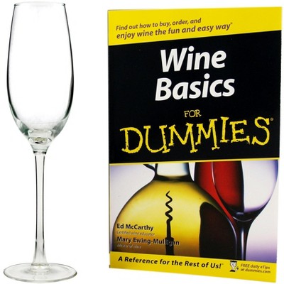 Luminarc Wine For Dummies Sparkling Wine Glass Set with Book 5 Piece