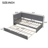 NicBex Twin Size Daybed with Trundle Wooden Frame Day Bed with Rustic Guardrail for Living Rooms - 2 of 4