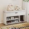 KTMBDW 39" Storage Bench, Shoe Bench with Flip Top Storage Space and Padded Cushion, 2-Tier Shoe Rack Organizer for Entryway, Living Room - 2 of 4
