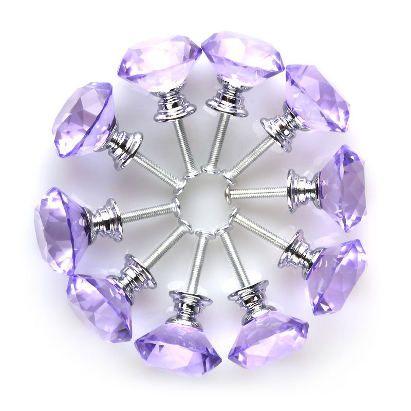 Unique Bargains Diamond Shaped Crystal Glass Drawer Handle Cabinet Knobs, 1 of 7