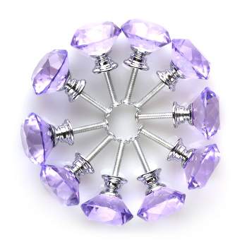 Unique Bargains Diamond Shaped Crystal Glass Drawer Handle Cabinet Knobs