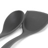 Oster Ridgecrest 2 Piece Silicone Kitchen Tool Serving Spoon and Turner Set in Gray - image 3 of 4