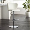 Studio 55D Cassidy Chrome Swivel Bar Stool 29 1/2" High Modern Adjustable White Faux Leather Cushion with Backrest Footrest for Kitchen Counter Height - 2 of 4