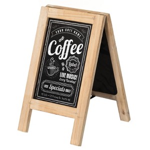 Vintiquewise Wooden A-Frame Chalkboard Sign Double-Sided Menu Board Easel for Restaurant, Cafe, Bar, Bakery, Wedding, Party, Home Display - 1 of 4