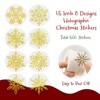 Wrapables 1.5 Inch Holographic Christmas Sticker Label Roll, Holiday Stickers for Sealing Cards, Envelopes, Gift Boxes (500pcs), Gold Snowflakes - 2 of 4