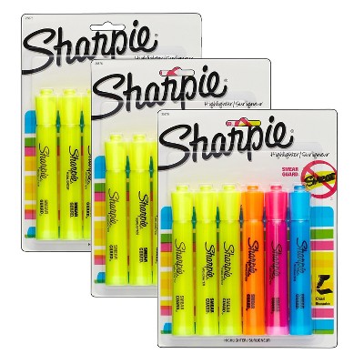 Sharpie Accent Tank Style Highlighter Chisel Tip Assorted Colors 6/Set