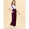 Allegra K Women's High Waist Wide Leg Belted Button Long Overalls Jumpsuit - 2 of 4
