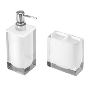 Izod Marina White Toothbrush & Lotion Dispenser Set - 1 of 3