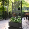 Dovelina Metal Floor Planter Climbing Trellis Planter Box - 2 of 4